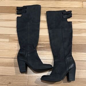 Aldo Black Knee-High Heeled Boots size 6.5